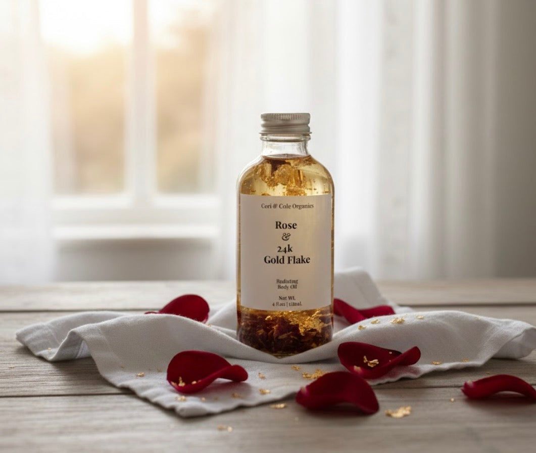 BOTANICAL BODY OIL (ORGANIC ROSE PETALS & 24K GOLD)