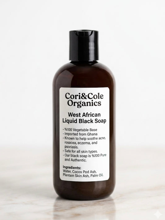 Cori&Cole Organics | Authentic West African Liquid Black Soap 8oz